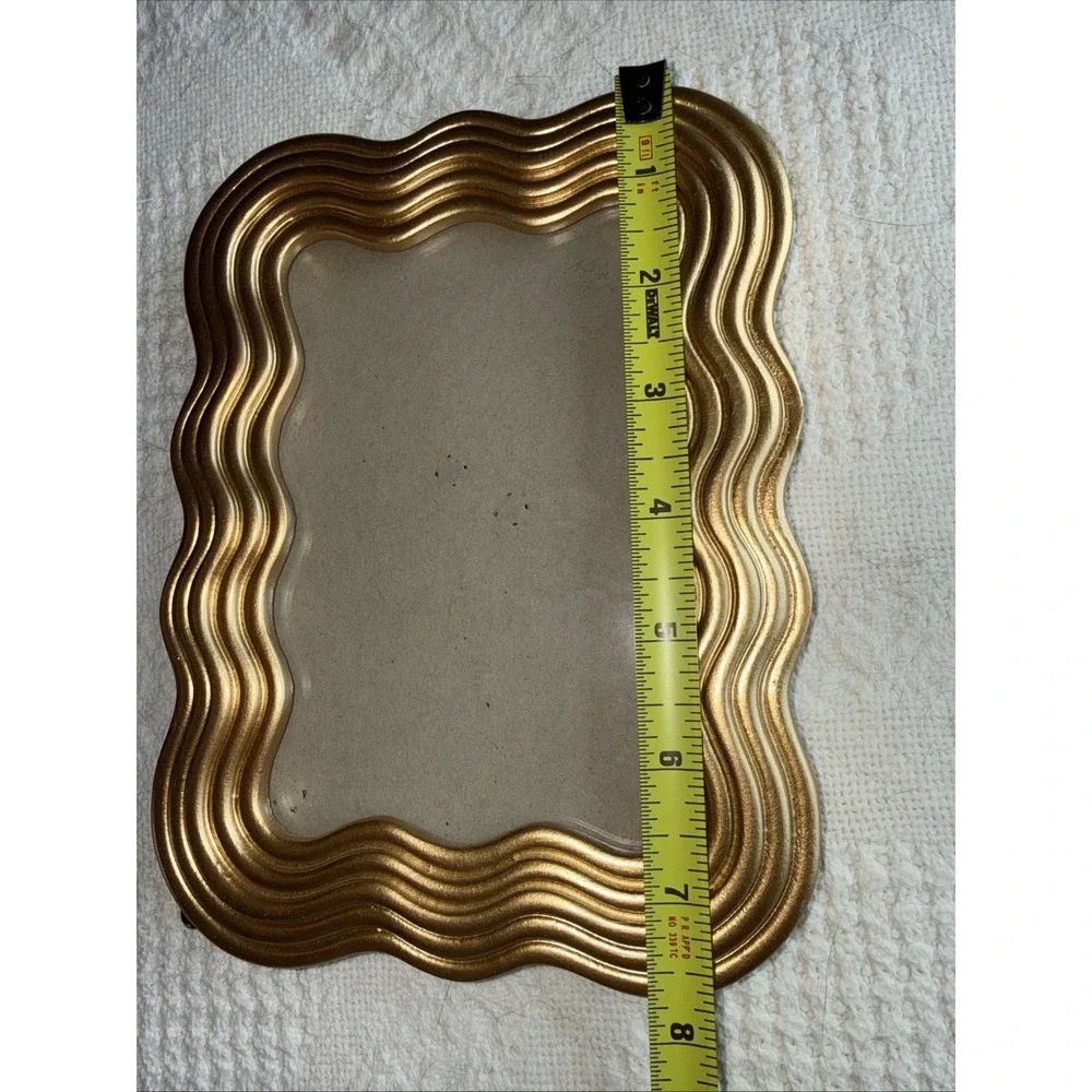 Tahari Home Gold Tone Wave Photo Frame for 4x6 Photo Vintage Contemporary